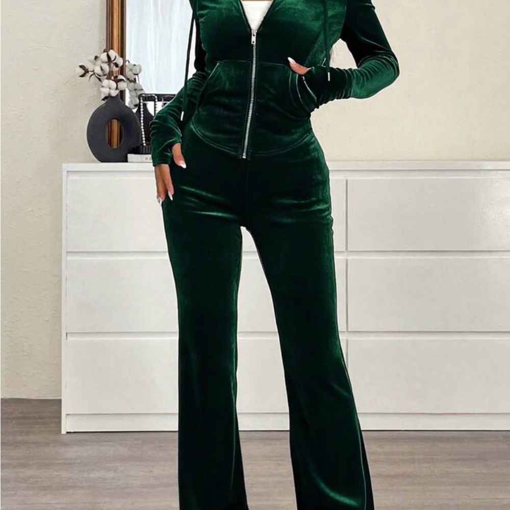 SHEIN Emerald Velvet Jumpsuit